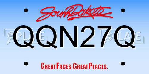 QQN27Q South Dakota License Plate