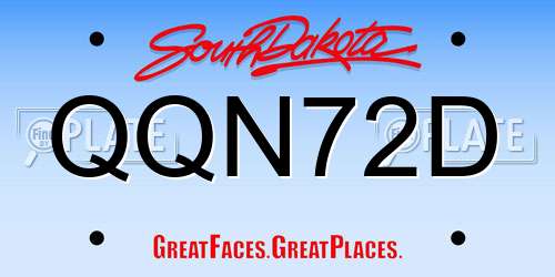 QQN72D South Dakota License Plate