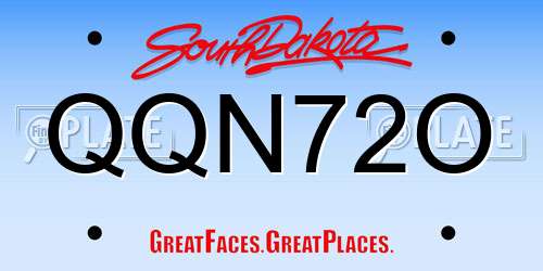 QQN72O South Dakota License Plate