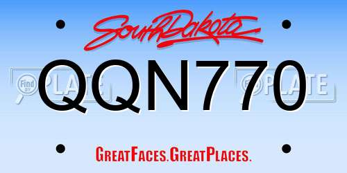 QQN770 South Dakota License Plate