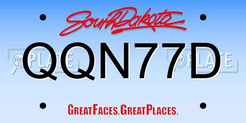 QQN77D South Dakota License Plate
