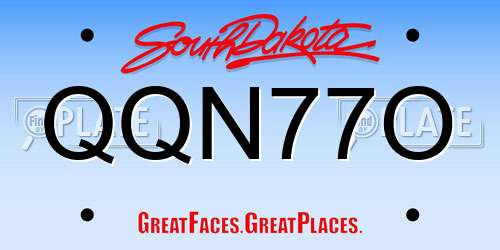 QQN77O South Dakota License Plate