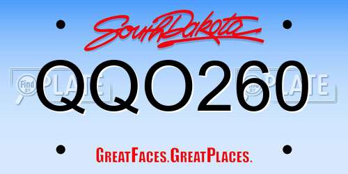 QQO260 South Dakota License Plate