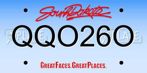 QQO26O South Dakota License Plate
