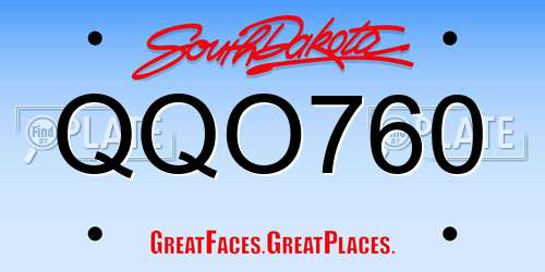 QQO760 South Dakota License Plate