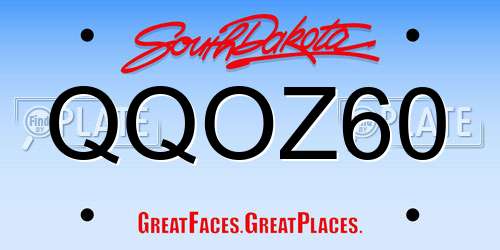QQOZ60 South Dakota License Plate