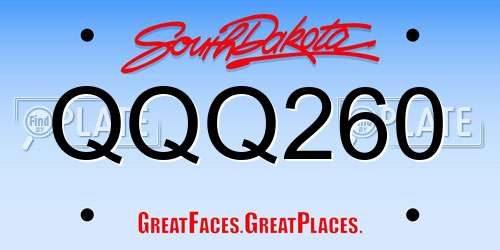 QQQ260 South Dakota License Plate