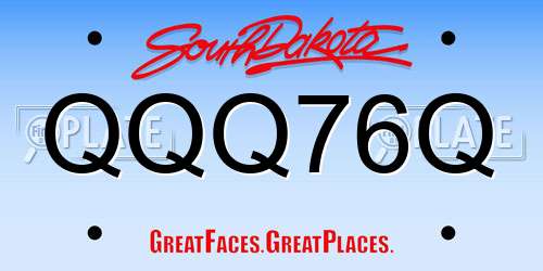 QQQ76Q South Dakota License Plate