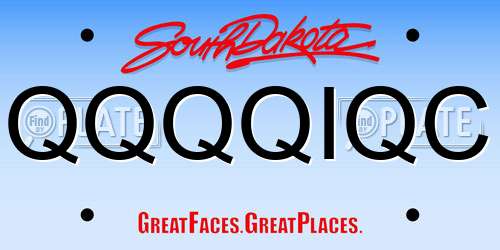 QQQQIQC South Dakota License Plate