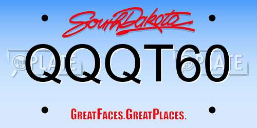 QQQT60 South Dakota License Plate