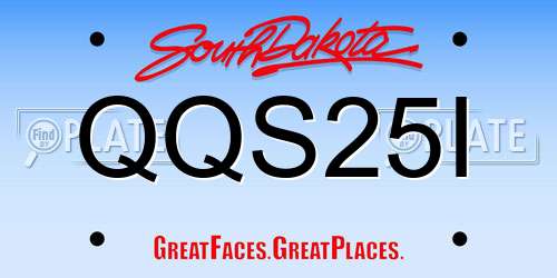 QQS25I South Dakota License Plate