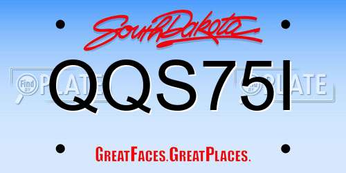 QQS75I South Dakota License Plate