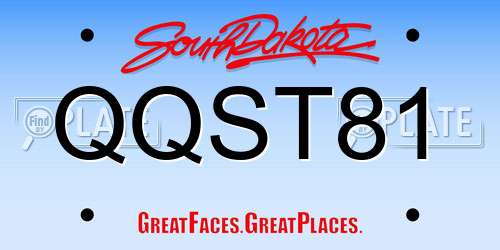 QQST81 South Dakota License Plate