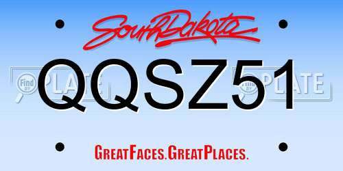 QQSZ51 South Dakota License Plate