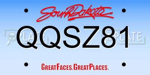 QQSZ81 South Dakota License Plate