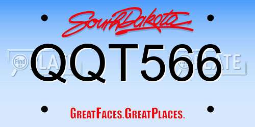 QQT566 South Dakota License Plate