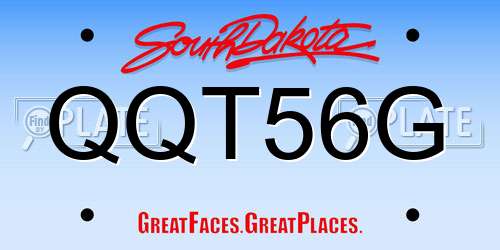 QQT56G South Dakota License Plate