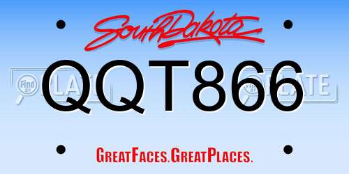 QQT866 South Dakota License Plate