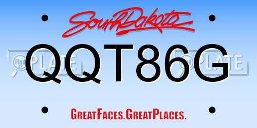 QQT86G South Dakota License Plate