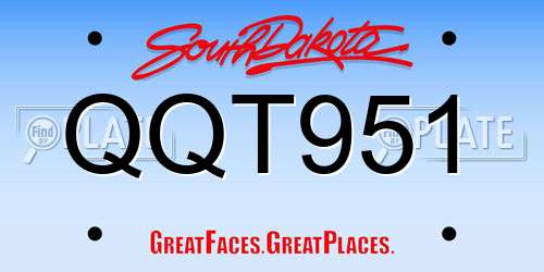 QQT951 South Dakota License Plate