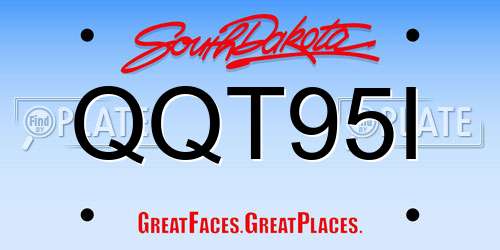 QQT95I South Dakota License Plate