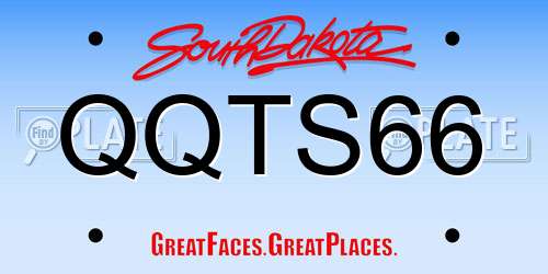 QQTS66 South Dakota License Plate