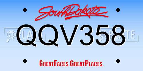 QQV358 South Dakota License Plate