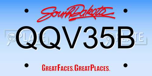 QQV35B South Dakota License Plate