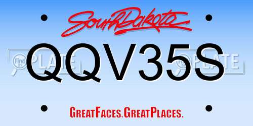 QQV35S South Dakota License Plate