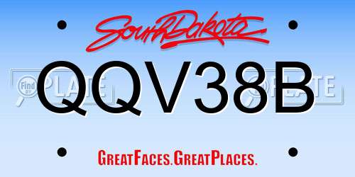 QQV38B South Dakota License Plate