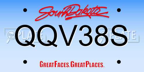 QQV38S South Dakota License Plate