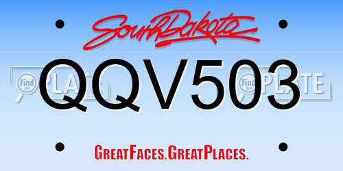 QQV503 South Dakota License Plate