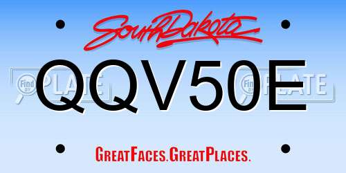 QQV50E South Dakota License Plate