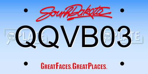 QQVB03 South Dakota License Plate