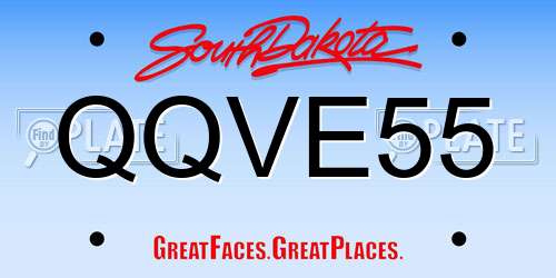 QQVE55 South Dakota License Plate
