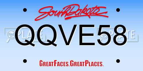 QQVE58 South Dakota License Plate
