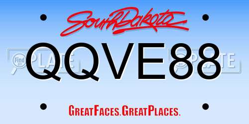 QQVE88 South Dakota License Plate