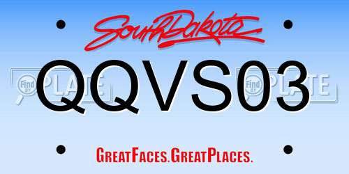 QQVS03 South Dakota License Plate