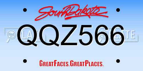QQZ566 South Dakota License Plate