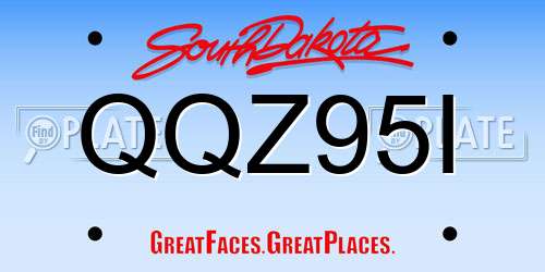 QQZ95I South Dakota License Plate