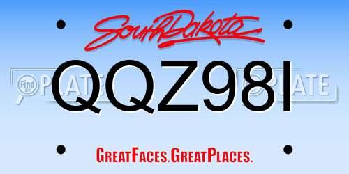 QQZ98I South Dakota License Plate