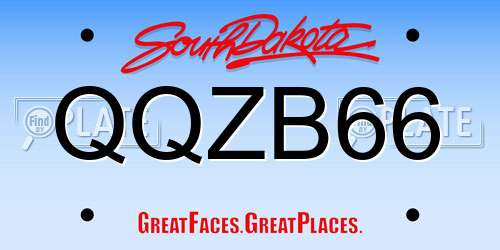 QQZB66 South Dakota License Plate