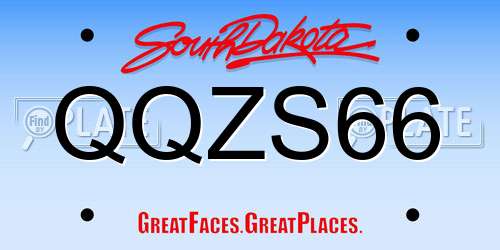 QQZS66 South Dakota License Plate