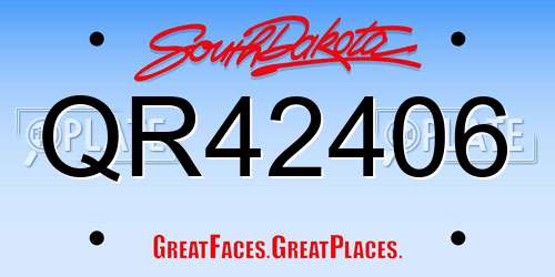 QR42406 South Dakota License Plate