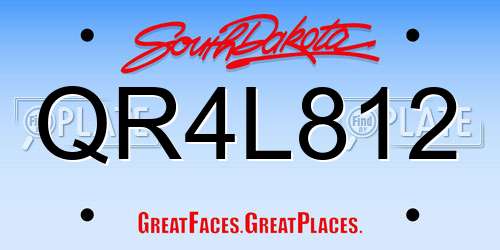 QR4L812 South Dakota License Plate