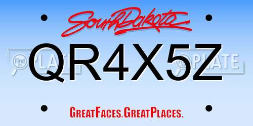 QR4X5Z South Dakota License Plate