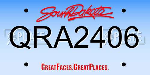 QRA2406 South Dakota License Plate