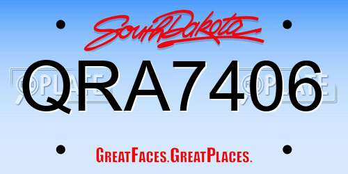 QRA7406 South Dakota License Plate