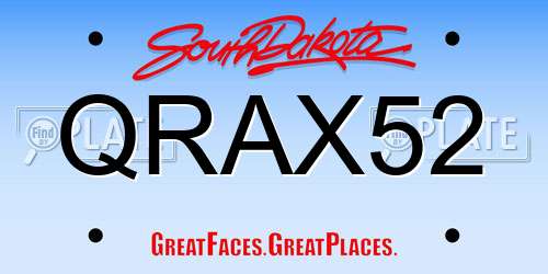 QRAX52 South Dakota License Plate