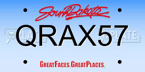 QRAX57 South Dakota License Plate
